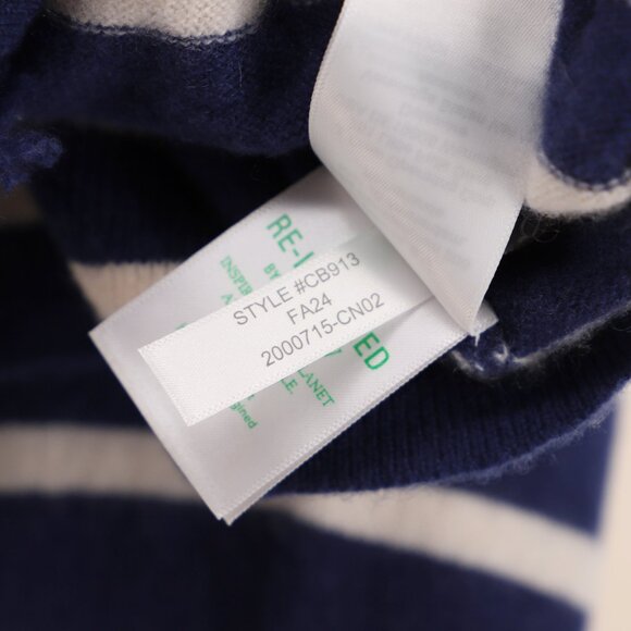 J.CREW 100% Cashmere Fringe-Trim Sweater Lady Jacket Evening Muslin Navy Size XL - Picture 12 of 12